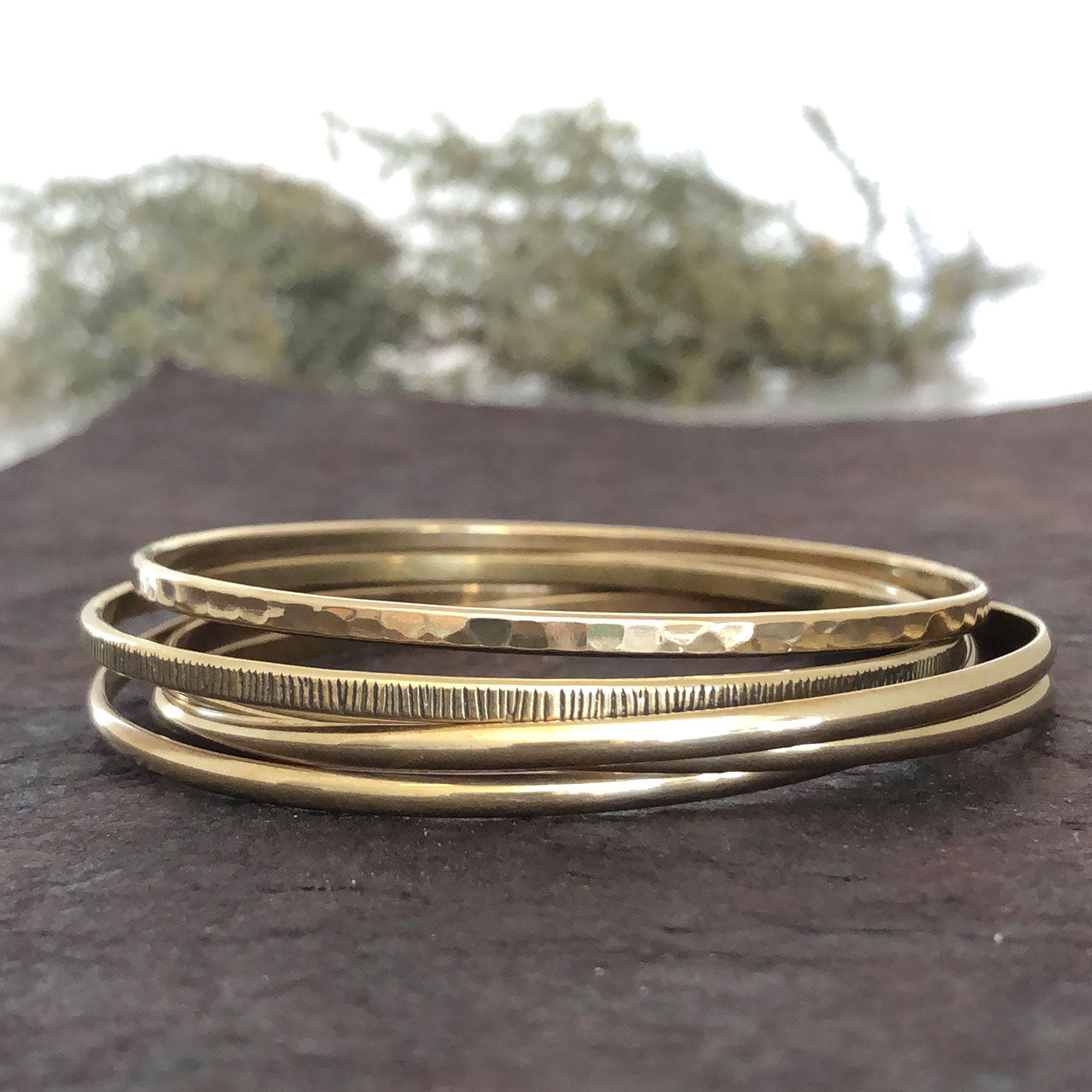 Nima Polished Brass Bangle (A2804)